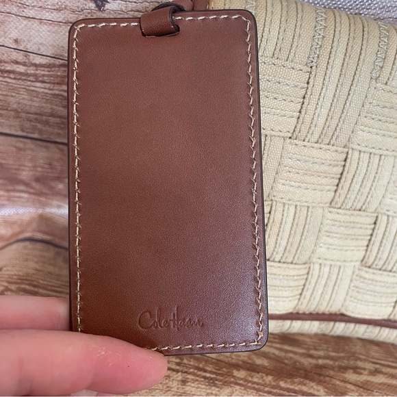 Cole Haan woven clutch hand bag tan color - Picture 3 of 11